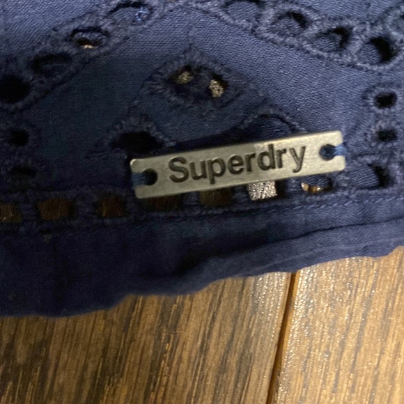 💥💥SOLD 💥💥Superdry Navy blue lined drawstring with side pockets shorts small - Picture 2 of 13